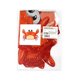 Цена за 5 шт. Воздушный шар фольгированный 14" «Весёлый краб», фигура, для палочки