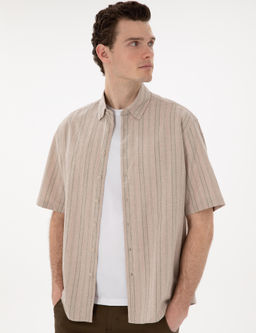 Рубашка Pierre Cardin Oversize лен хаки