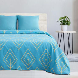 Постельное бельё Этель евро Бирюзовый лепесток 200х217, 240*220, 70х70-2 шт