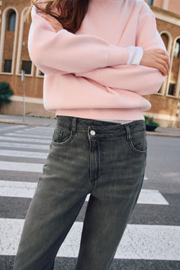 JEANS Z1975 STRAIGHT TIRO ALTO CINTURA CRUZADA / Gris oscuro - Zara фото 12