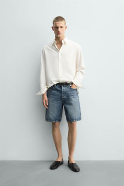 BERMUDA DENIM STRAIGHT FIT / Azul