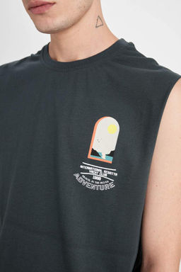 Майка свободного кроя с круглым вырезом и принтом - Defacto фото 6