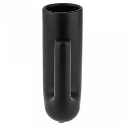 Ваза керамическая "Мехико" 450мл, 11,2х6,2см h17,7см, д/горла - 5,4см, матовая глазурь, цвет - черный, в коробке (Китай)