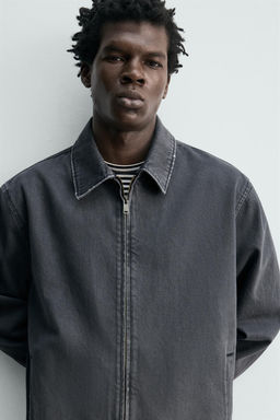 CAZADORA DENIM REGULAR FIT CREMALLERA / ?ndigo oscuro - Zara фото 6