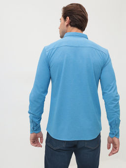 Батник мужской трикотажный GREG G143-ML (лазурь)  фото 8