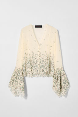 SILK PRINTED BLOUSE KATE MOSS X ZARA  фото 6
