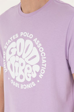 Футболка U.S. Polo Assn сиреневая из хлопка  фото 7