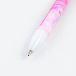 Цена за 10 шт. Ручка шариковая синяя паста 0.5 мм с колпачком You are beautiful пластик