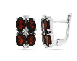 Серьги из серебра гранат, Келли