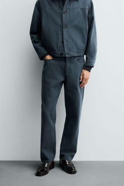 WASHED STRAIGHT-LEG TROUSERS