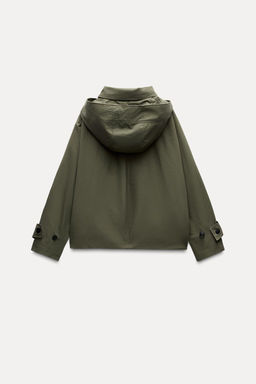 ZW COLLECTION SHORT HOODED TRENCH COAT - Zara фото 8