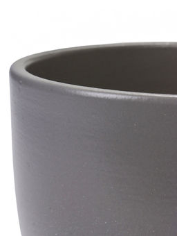 Горшок цветочный с поддоном 1,4 л, d15/h13 см серый керамика, "Туман" (М)