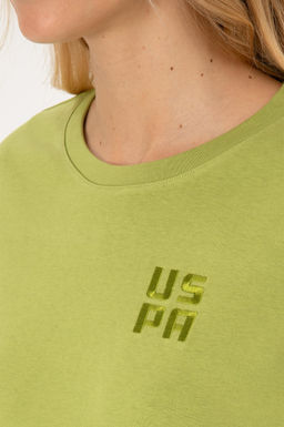 Kad_n F_st_k Ye_ili Bisiklet Yaka Basic Sweatsh_rt