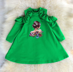 ПЛ557-Ф Платье «Романтика» ЦВЕТ: ЗЕЛЕНЫЙ (QR)