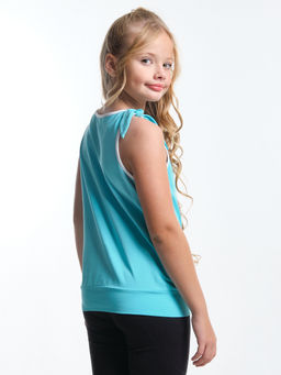 Футболка-топ UD 0359 голубой/белый кант - Mini maxi фото 2