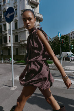 JACQUARD VOLUMINOUS MINI DRESS - Zara фото 5