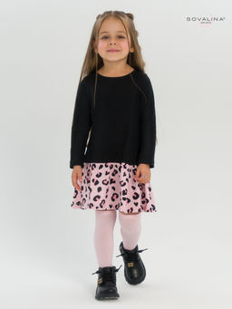 Платье Алиса дл/р черный-нежный леопард - Sovalina фото 5