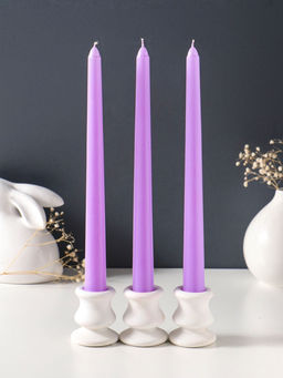 Свеча античная 25 см (набор 3 шт) 58 гр, 7 ч, цв. лаванда