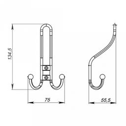 Крючок-вешалка №12, под хром (Россия) Товар отгружается без клеевой этикетки. - Домашняя мода фото 3