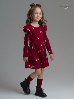 Платье Фея лютики бордо - Sovalina фото 29