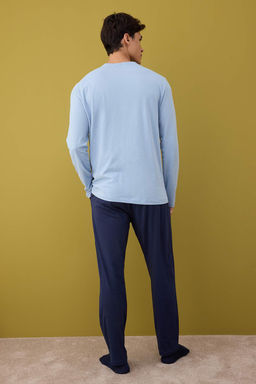 Indigo - Lacivert Regular Fit %100 Pamuk Orme Pijama Tak?m? TMNAW26PT00005 - Trendyolmilla фото 4