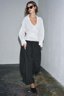VOLUME FLOWY TROUSERS WITH WOOL ZW COLLECTION - Zara фото 2