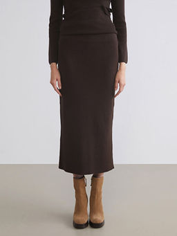 Beli Lastikli Y?rtma?l? Triko Etek