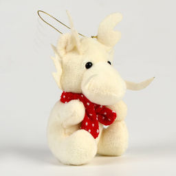 Мягкая игрушка Дракон в шарфике на подвесе, белый, цвет шарфа МИКС - Simaland фото 2