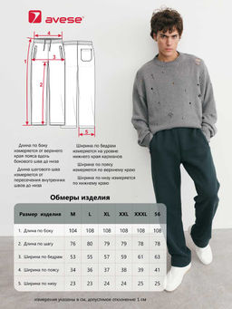 Брюки мужские 25154-511 футер - Avese фото 43