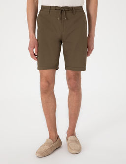 Haki Slim Fit Beli Lastikli Ba_c_kl_ Dokuma _ort