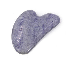 Скребок сердечко гуаша камень Содалит - борется с возрастными изменениями кожи и повышает ее упругость