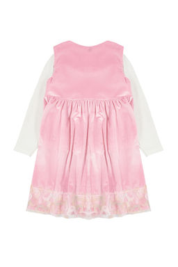 Fusya K?z Cocuk Kurdaleli Regular Bask?l? Pamuklu Orme Elbise TKDAW25EL00002 - Trendyolmilla фото 12