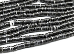 Бусины из перламутра тонированного диски 6мм цв.графит, 40см, 225 бусин Радуга камня