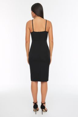 TRENDYOLMILLA Lacivert Vucudu Saran Midi Y?rtmacl? Dokuma Elbise TWOSS19BB0501  фото 18