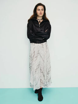 Юбка миди со змеиным принтом / Zarina фото 7