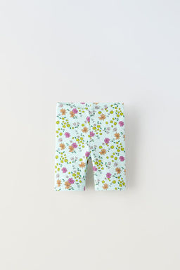 RIBBED FLORAL SHORT LEGGINGS - Zara фото 4