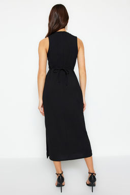 Siyah Cut Out Detayl? Bodycone/Vucuda Oturan Dik Yaka Orme Kalem Elbise TWOSS23EL02166