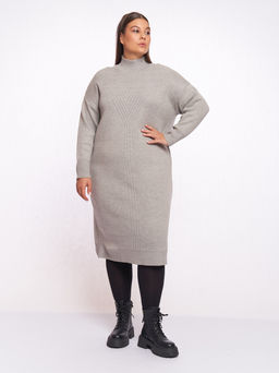 Серое вязаное платье PP91566GRY24 - Артесса фото 8