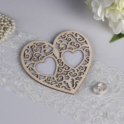 Подставка под кольца Сердце, белая, 16,5х16,5 см