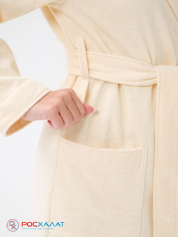 Женский халат с капюшоном кремовый МЗ-06 (131)