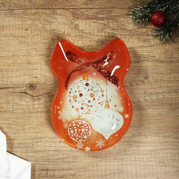 Тарелка в форме банта Розовая сказка, 13.5х18 см