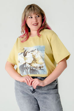 Арт. 3-1154 Футболка женская 50-58 (5 шт) Цвет:горчичный - Калинка фото 8