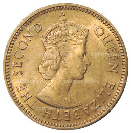 Монета 1/2 цента 1955 года Британские Восточные Карибы