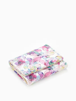 Кошелёк женский на кнопке, 10.5?2.5?8.5 см, с цветочным принтом, разноцветный