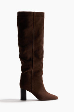Botas a la rodilla en serraje afelpado
