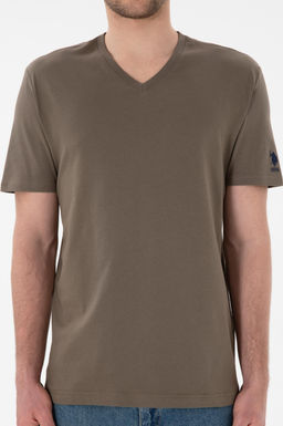 Erkek Regular Fit V Yaka Vizon Basic Ti__rt Sepette S_rpriz _ndirim - U.s. polo assn фото 7