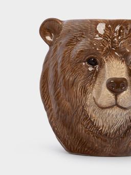 Кружка, 540 мл, керамика, коричневая, Медведь, Manly Anna Lafarg.