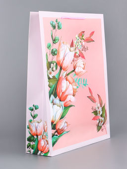 Цена за 2 шт. Пакет подарочный ламинированный вертикальный Магия цветущих снов, 33?42.5?10 см