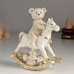 Фигурка полистоун «Мишка на коне», 13×6.5×15 см