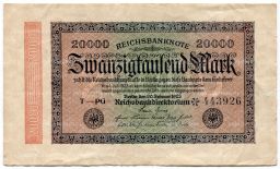 Банкнота 20000 марок 1923 года Германия